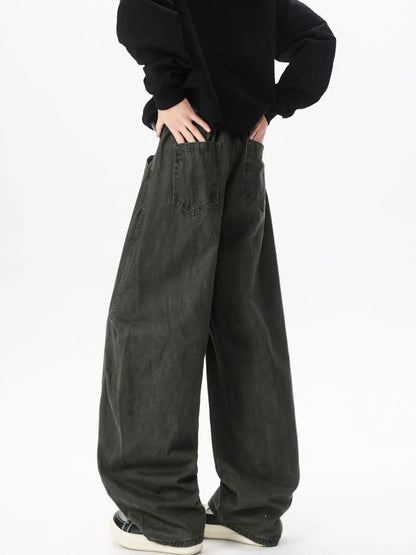 Men's Wide Leg Jeans Military Green - Fashorio