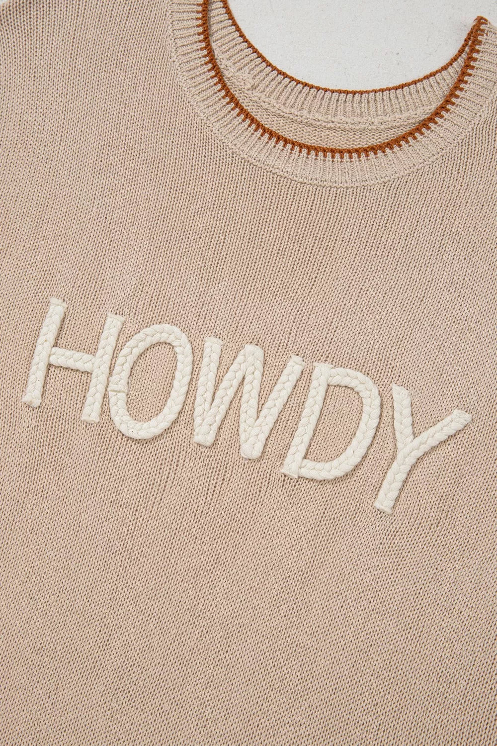 Howdy Contrast Trim Western Sweater Vest, view 5