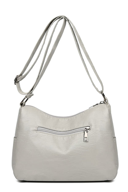 Multi-Pocket PU Leather Crossbody Bag - Fashorio