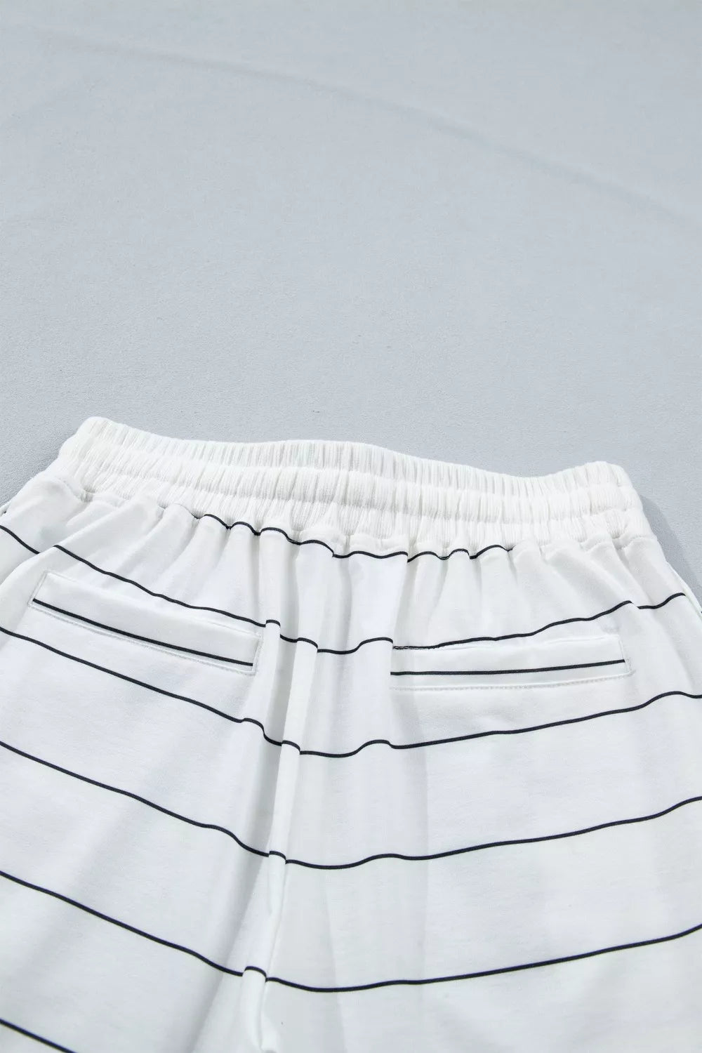 Stripe half sleeve tee and shorts full look