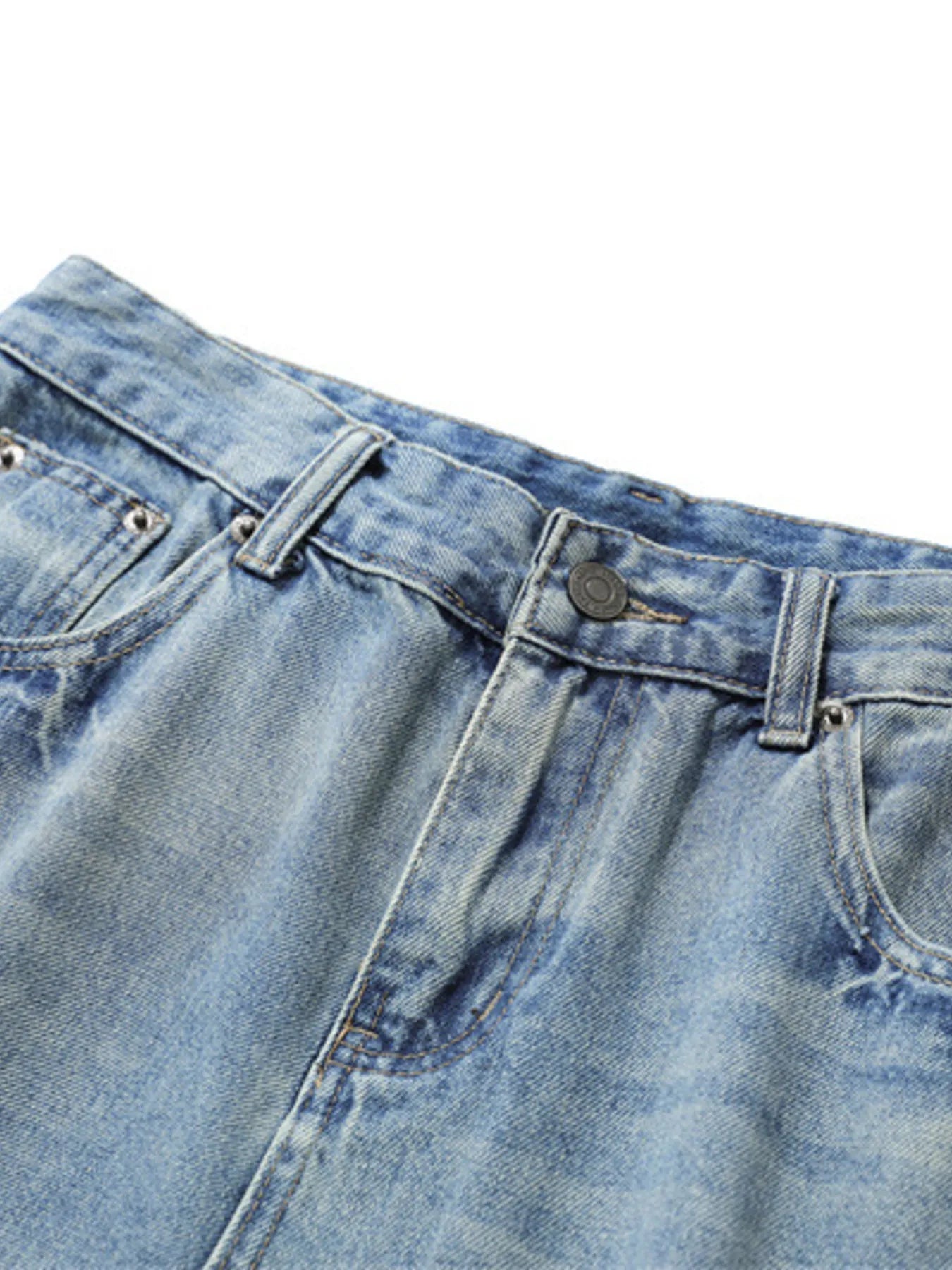 Men's Washed Wide Leg Denim Shorts - Fashorio