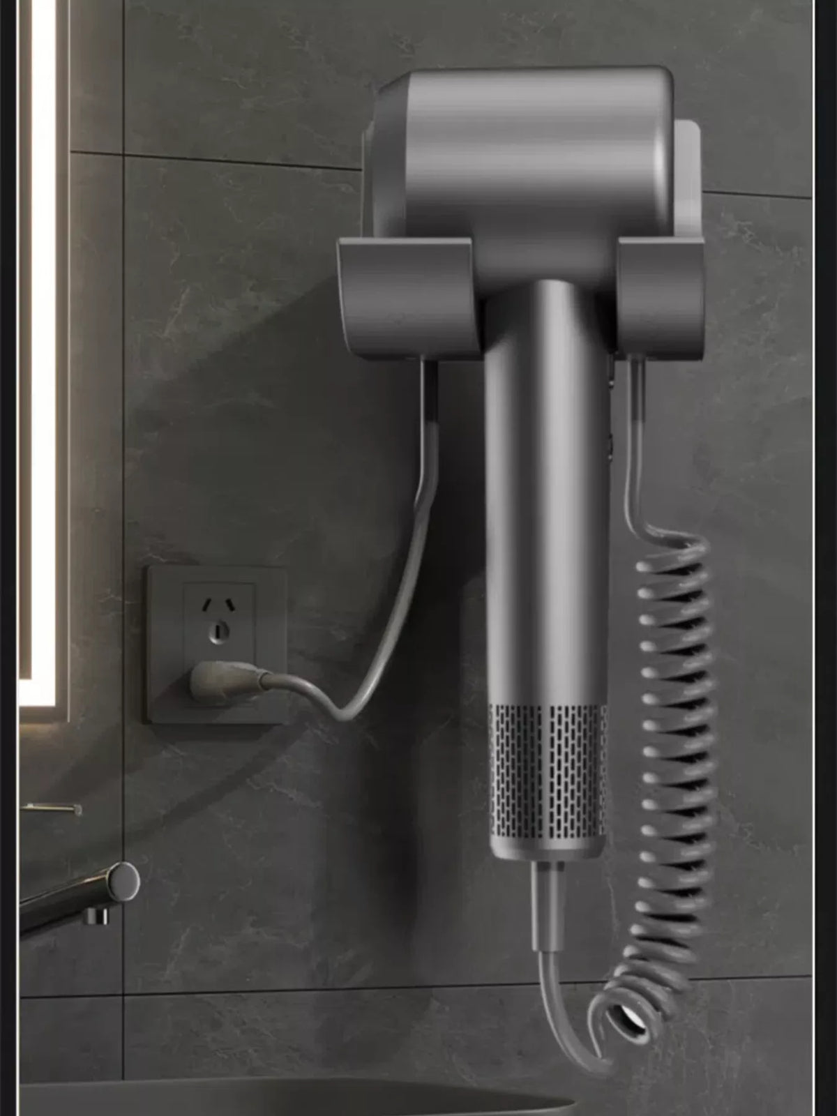Compact blow dryer held in hand