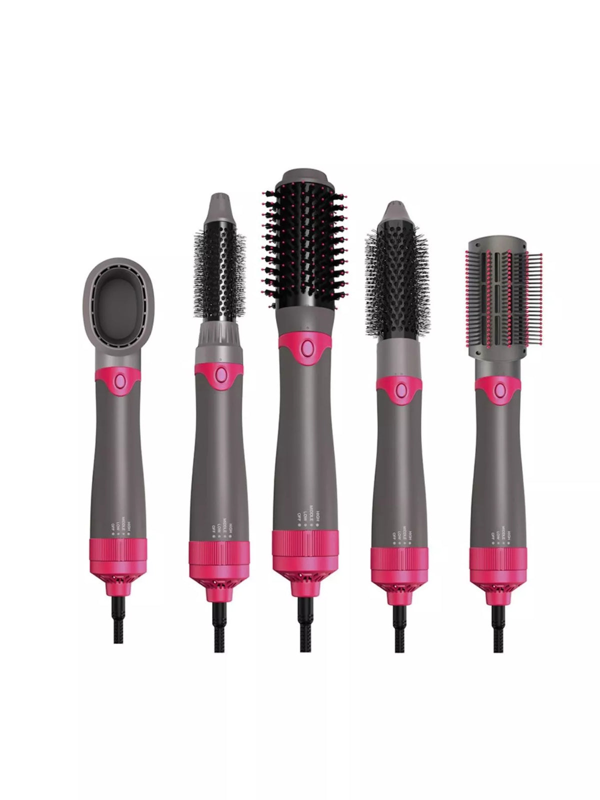 Hot air brush barrel and bristles close up
