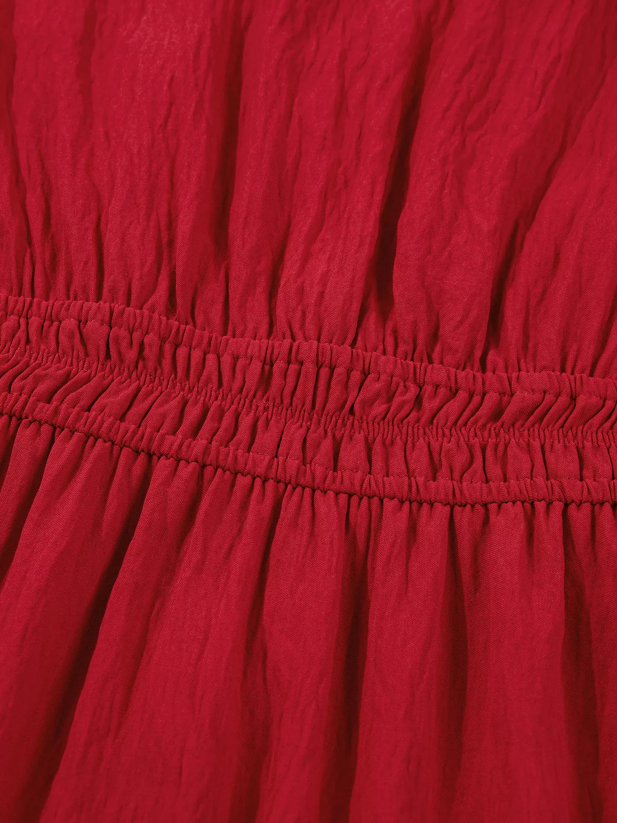 rust embroidered cinched waist tiered maxi dress three quarter view