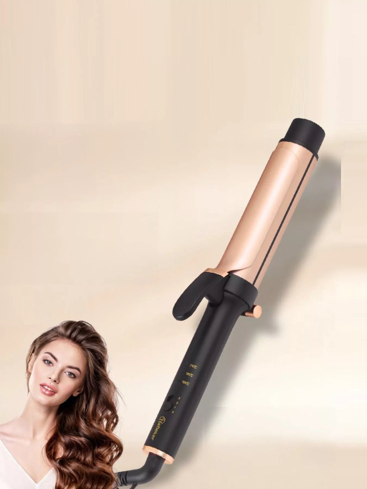 Curling iron side profile with handle