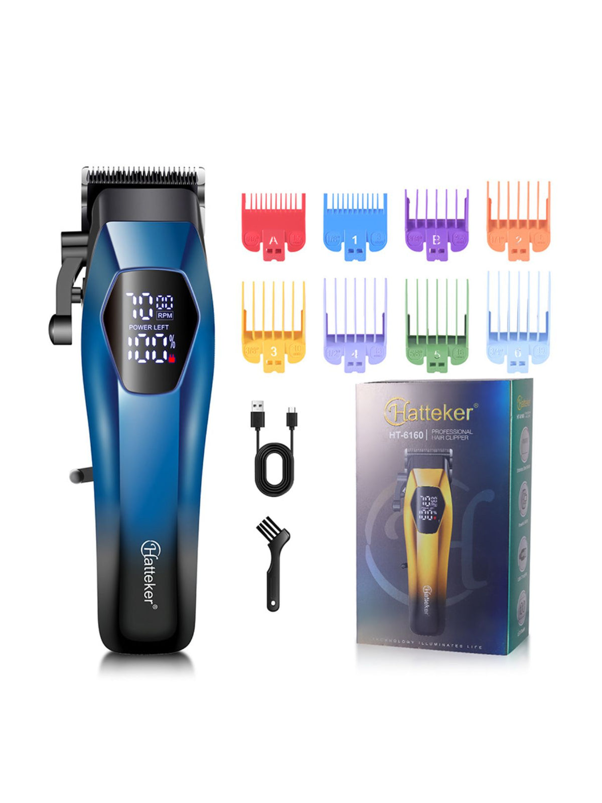 Hair clipper guards laid out