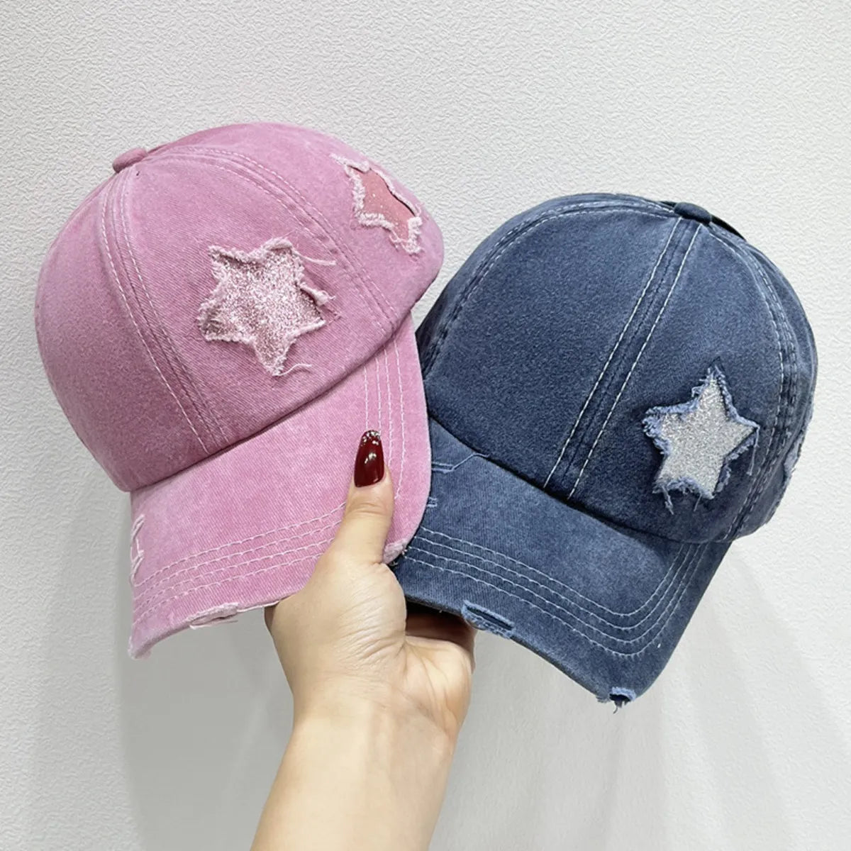 Star Adjustable Baseball Cap Dusty Pink One Size - Fashorio
