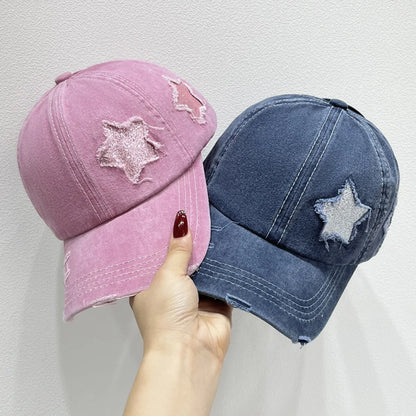 Star Adjustable Baseball Cap Dusty Pink One Size - Fashorio