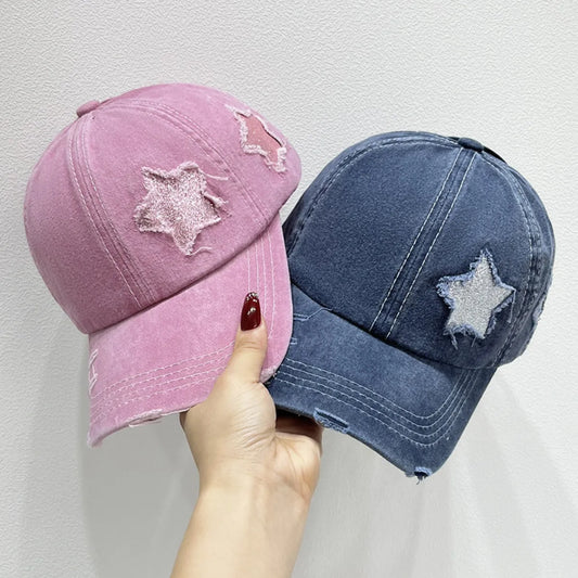 Star Adjustable Baseball Cap Dusty Pink One Size - Fashorio