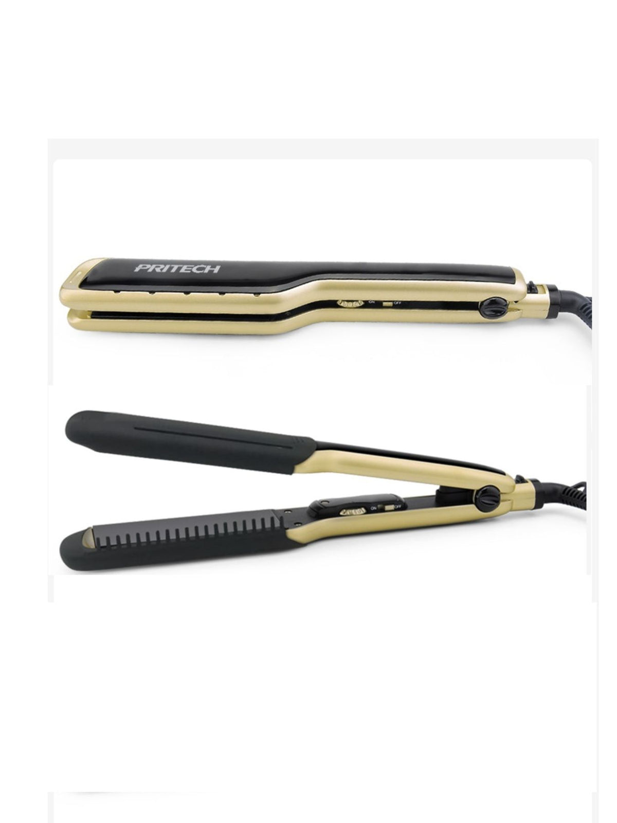 Hair straightener with smooth heated plates