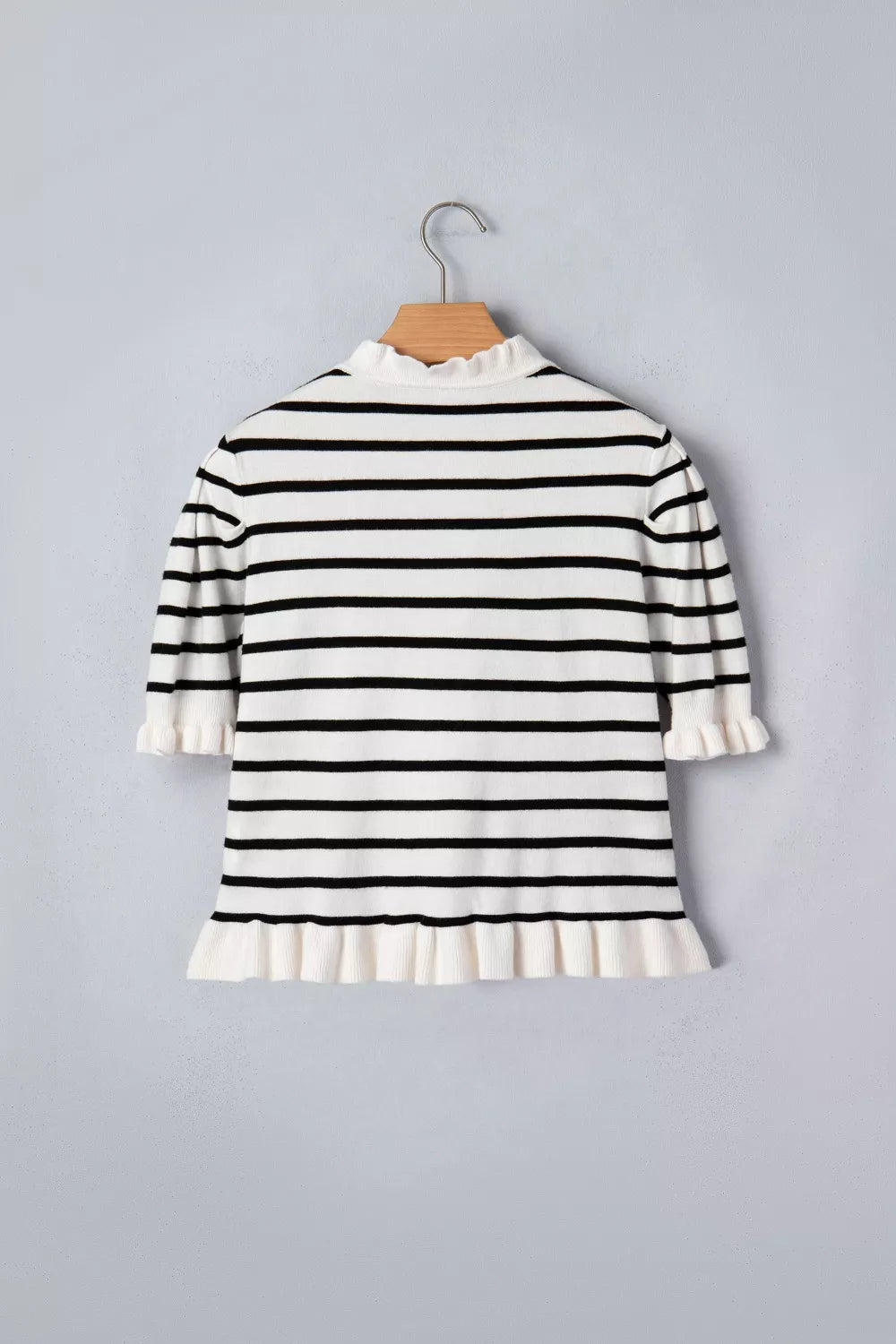Striped cardigan button front detail