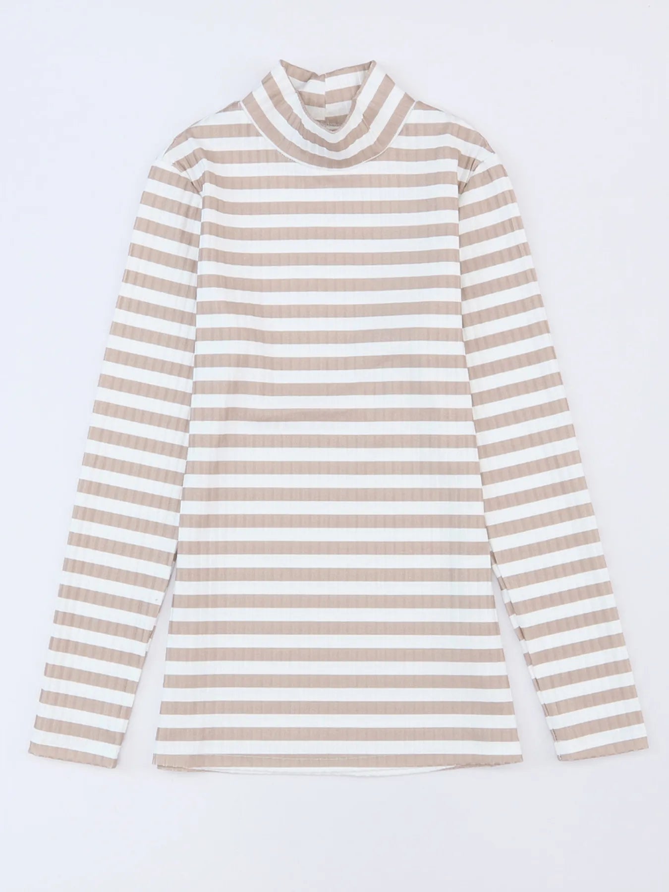 Striped Textured Knit Long Sleeve Tee - Fashorio