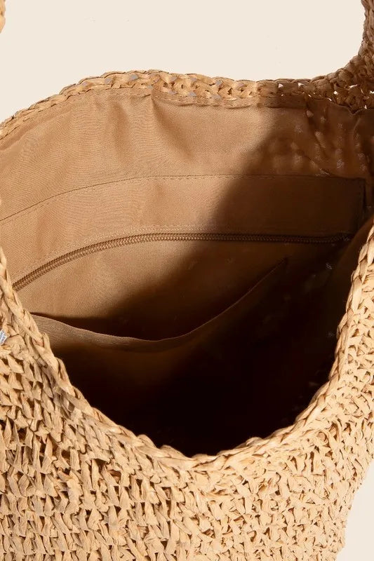 Fame Accessories Bags Camel / One Size Fame Intricate Braided Hobo Shoulder Bag