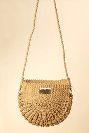 Fame Accessories Bags Ta / one size Fame Braided Semi Circle Tote Bag