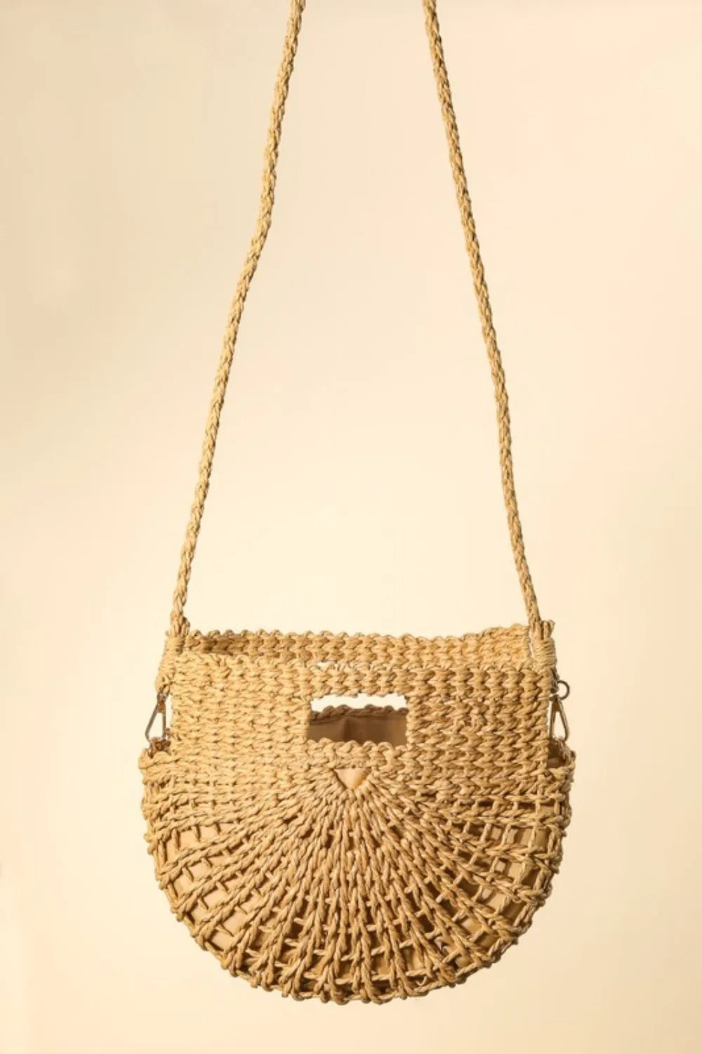 Fame Accessories Bags Ta / one size Fame Braided Semi Circle Tote Bag