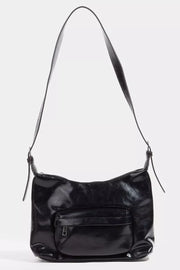 Fame Accessories BK / one size Fame Glossy Faux Leather Shoulder Bag