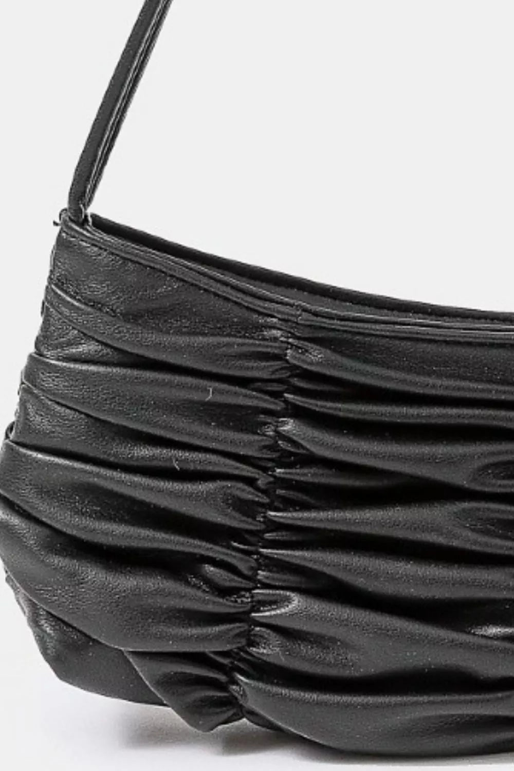 Fame Accessories BK / one size Fame Segmented Pleated Faux Leather Hand Bag