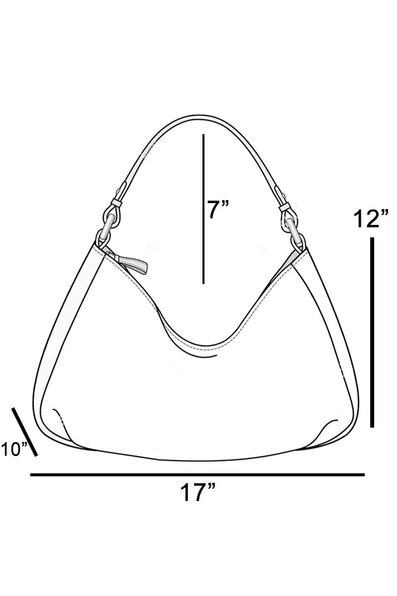 Fame Accessories BR / one size Fame Simple Faux Leather Hobo Shoulder Bag