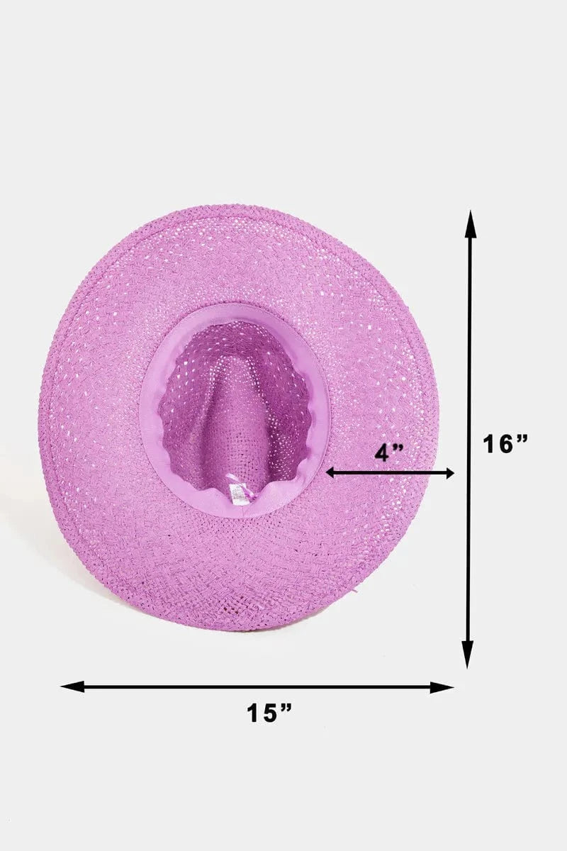 Fame Accessories Fame Straw Braided Sun Hat