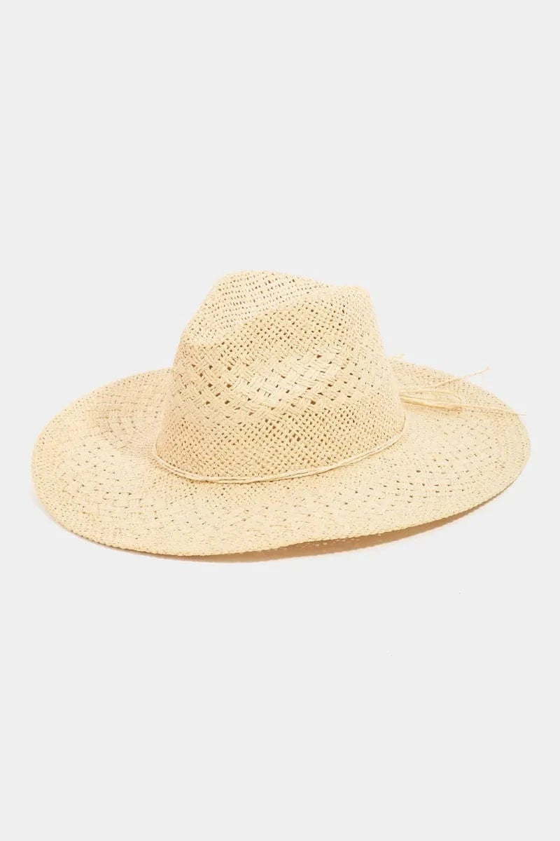 Fame Accessories IV / One Size Fame Straw Braided Sun Hat