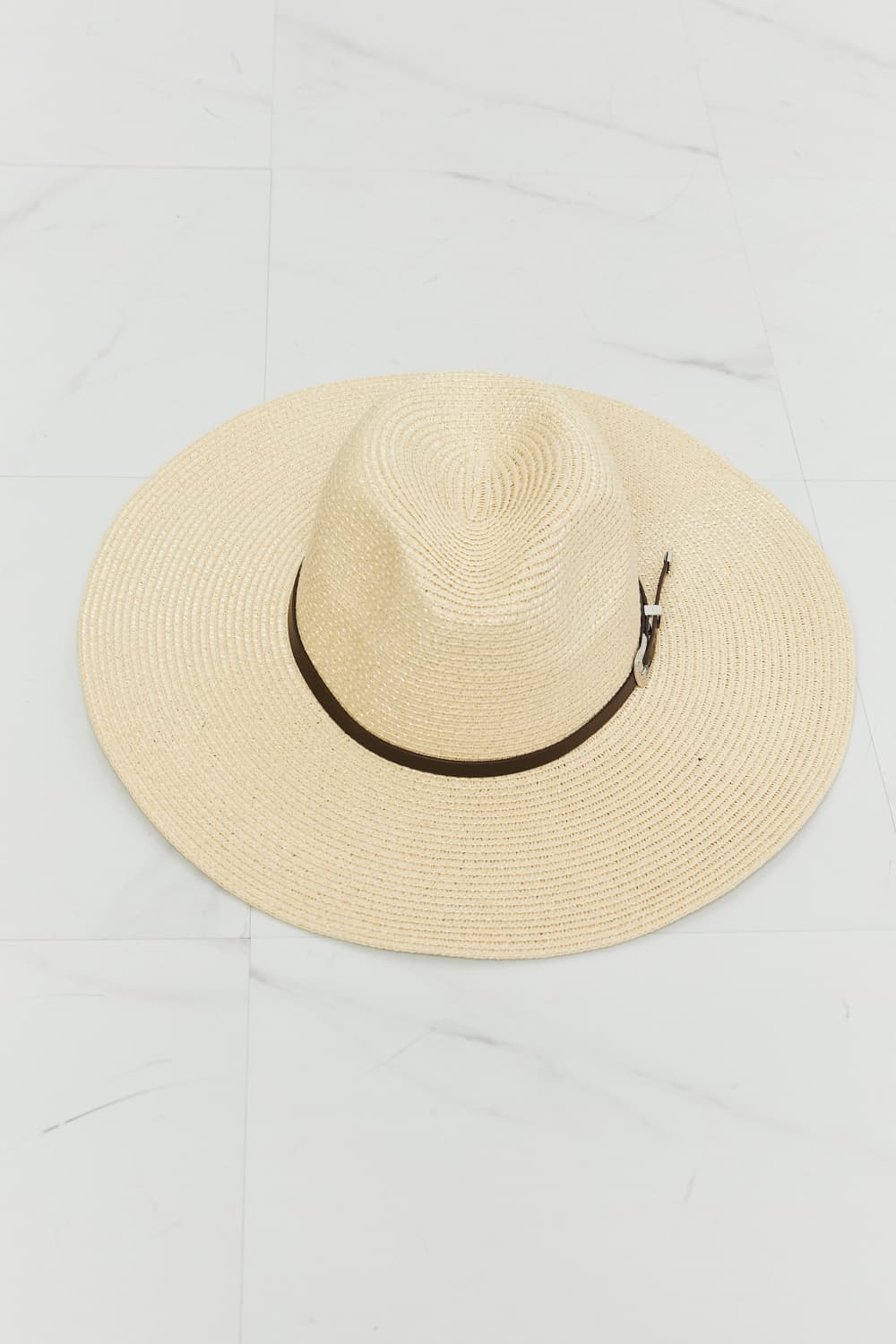 Fame Accessories Ivory / One Size Fame Boho Summer Straw Fedora Hat
