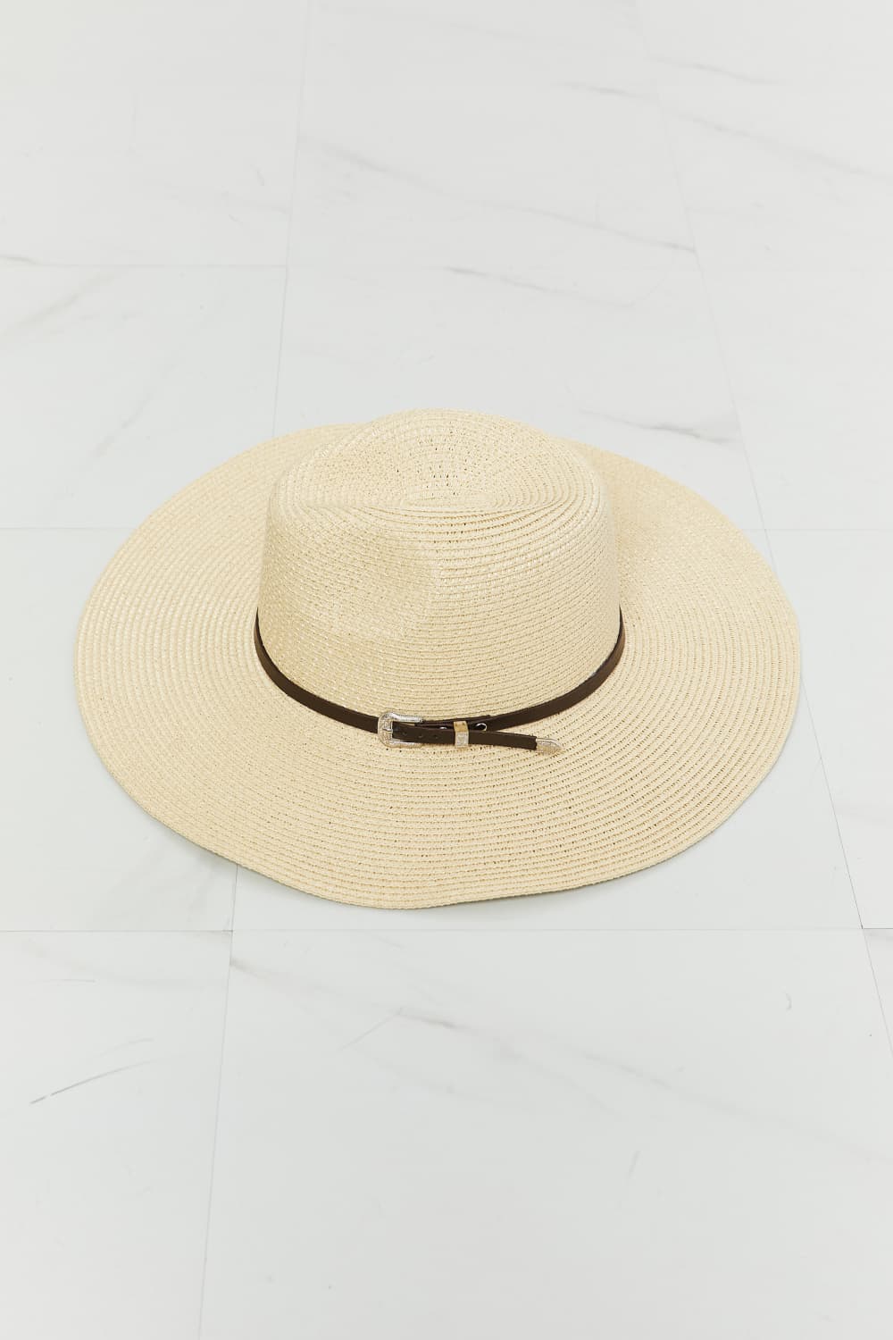 Fame Accessories Ivory / One Size Fame Boho Summer Straw Fedora Hat