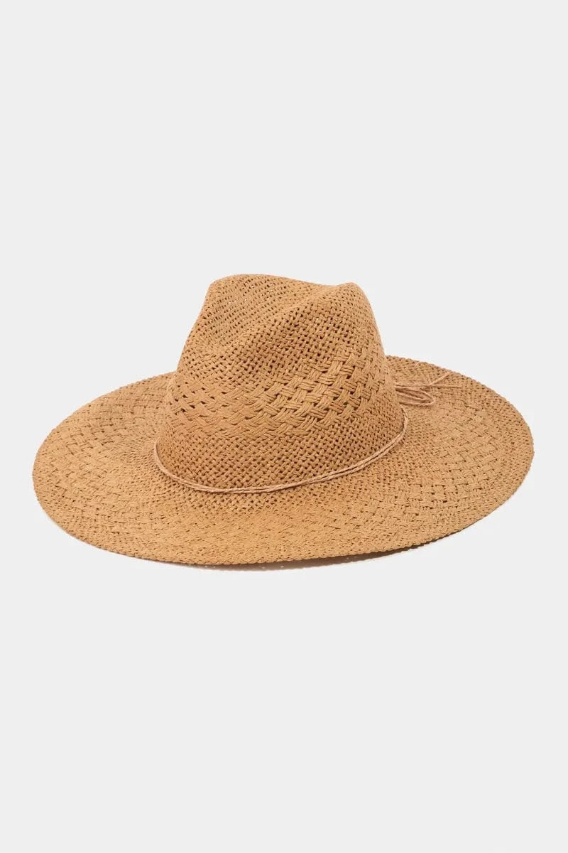Fame Accessories KA / One Size Fame Straw Braided Sun Hat