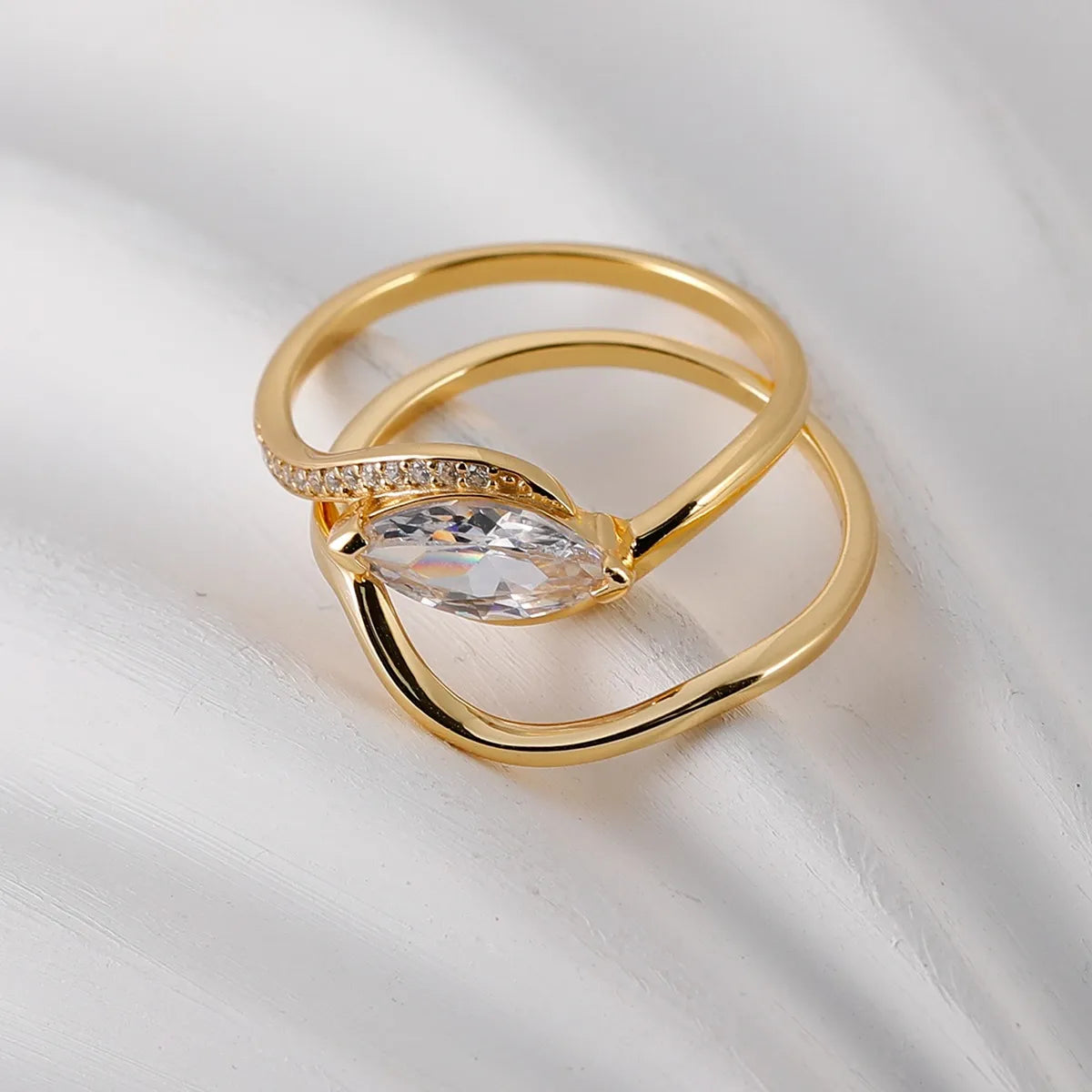 Fashorio 1 Carat Moissanite 925 Sterling Silver 2pcs Ring Set