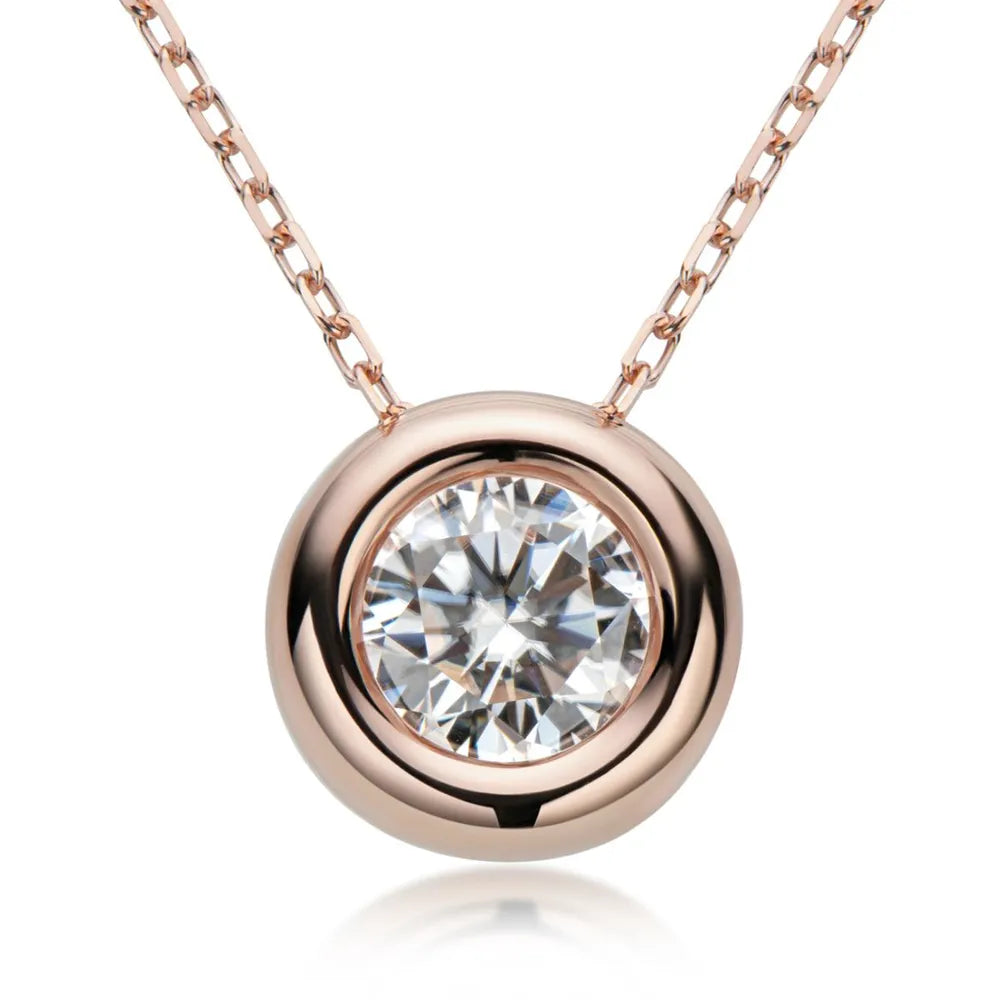 Fashorio 1 Carat Moissanite 925 Sterling Silver Necklace