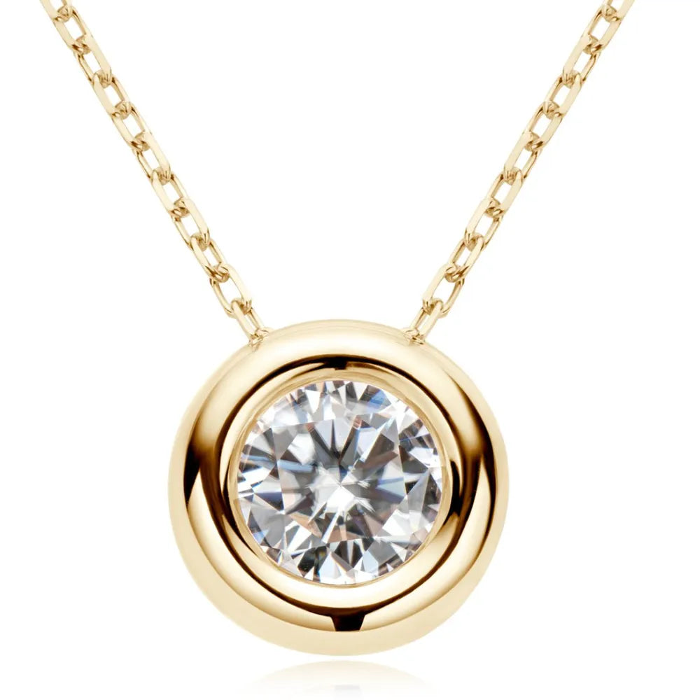 Fashorio 1 Carat Moissanite 925 Sterling Silver Necklace