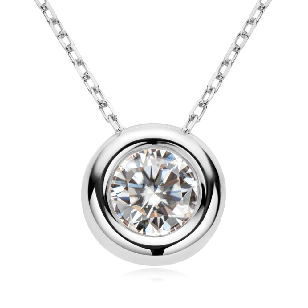 Fashorio 1 Carat Moissanite 925 Sterling Silver Necklace