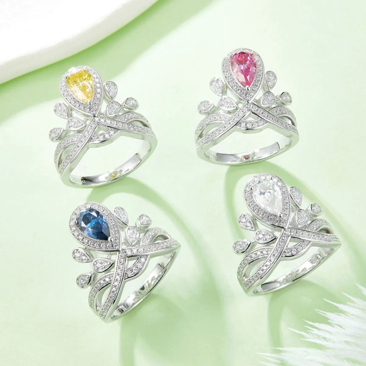 Fashorio 1 Carat Moissanite 925 Sterling Silver Ring