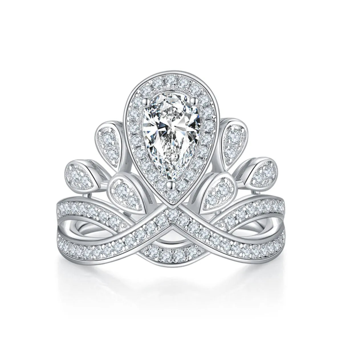 Fashorio 1 Carat Moissanite 925 Sterling Silver Ring