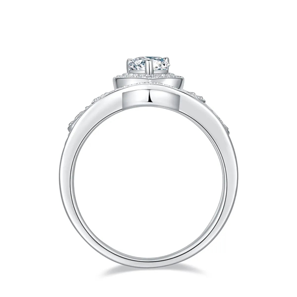 Fashorio 1 Carat Moissanite 925 Sterling Silver Ring