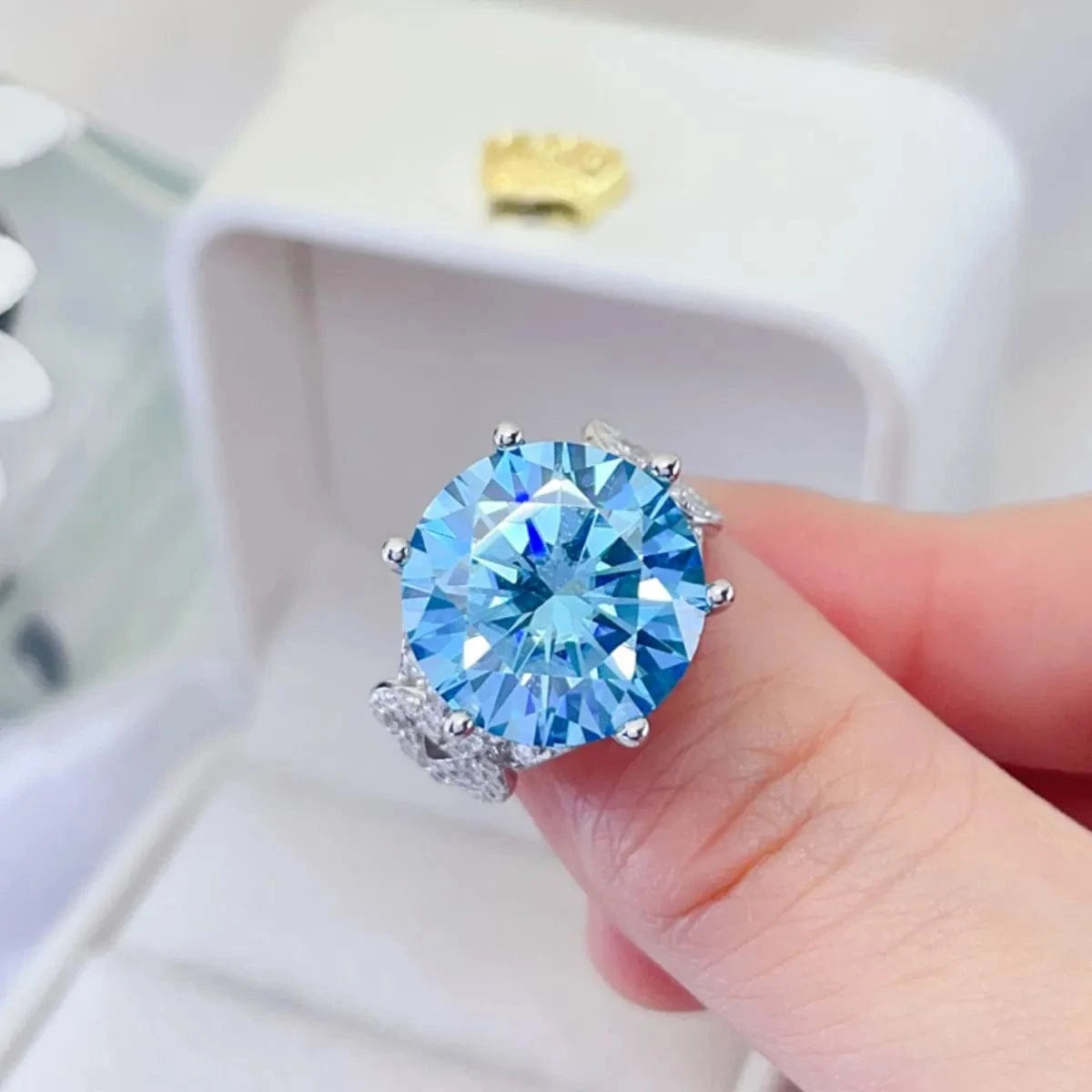 10 Carat Moissanite 925 Sterling Silver Ring - Fashorio