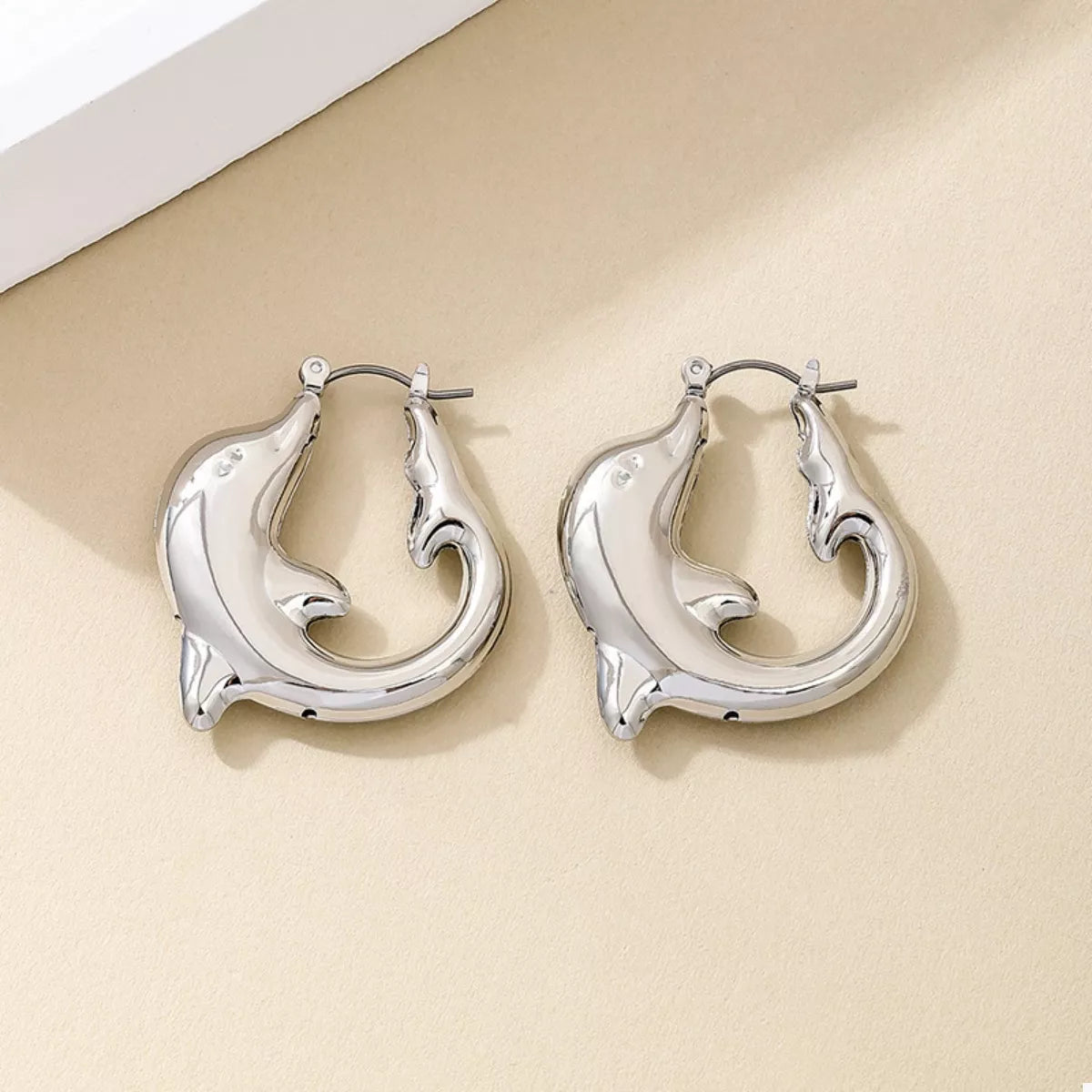 Fashorio 18K Gold-Plated Dolphin Hoop Earrings