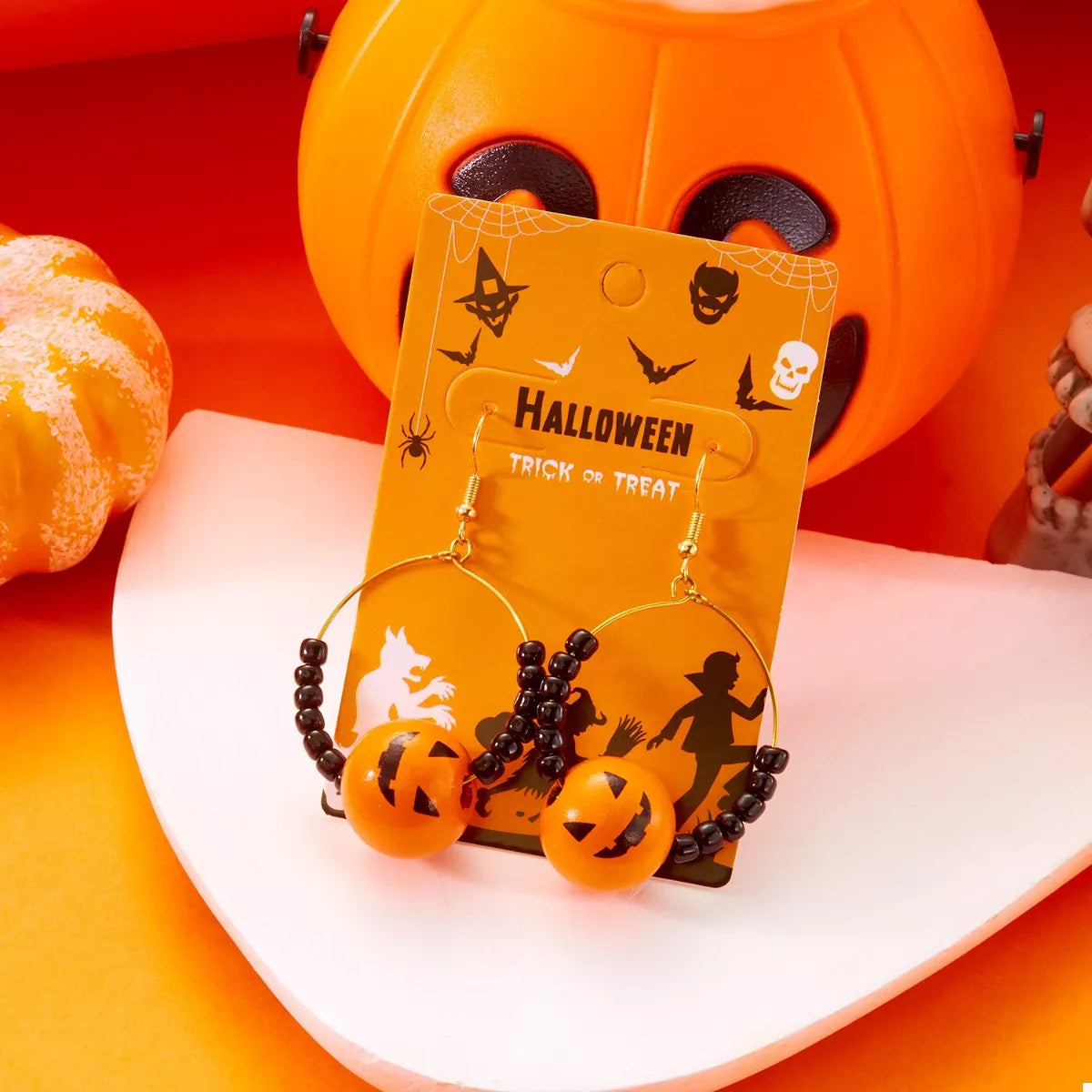 Fashorio 18K Gold-Plated Halloween Bead Earrings