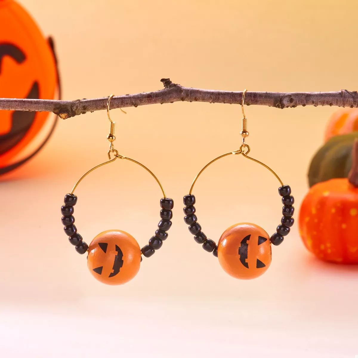 Fashorio 18K Gold-Plated Halloween Bead Earrings