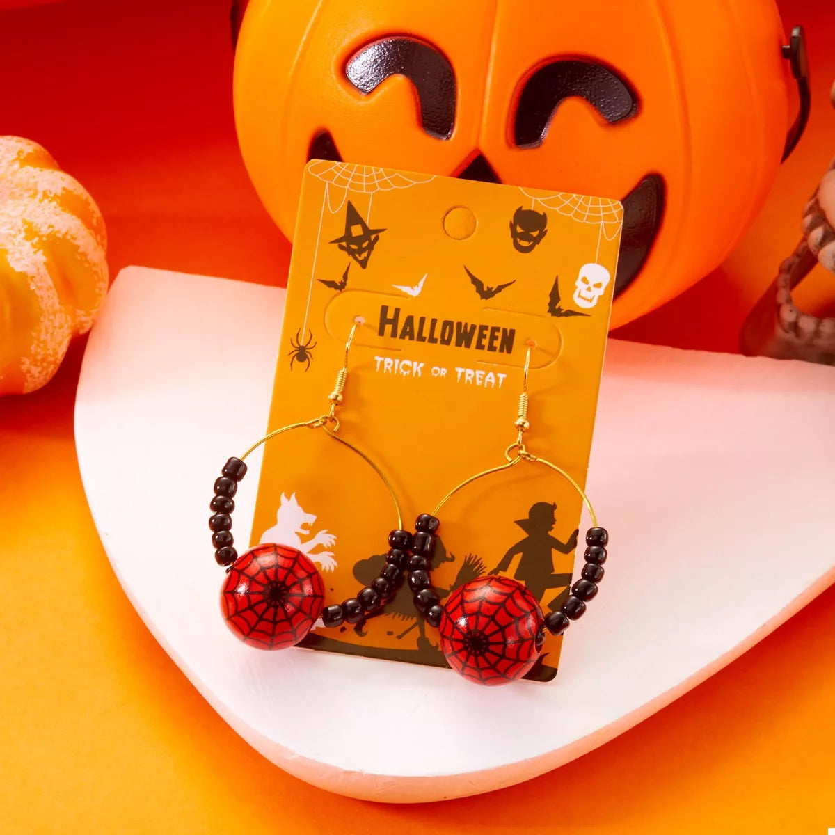 Fashorio 18K Gold-Plated Halloween Bead Earrings