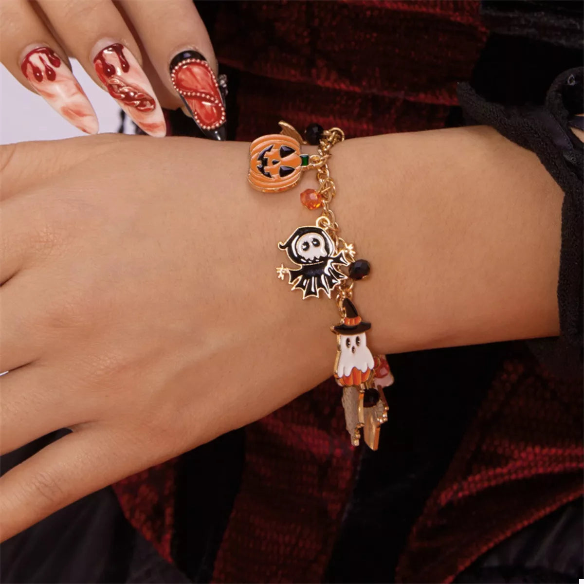 Fashorio 18K Gold-Plated Halloween Charm Bracelet