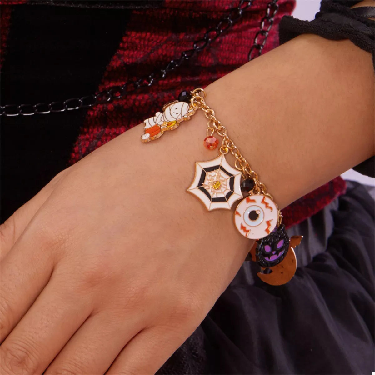 Fashorio 18K Gold-Plated Halloween Charm Bracelet