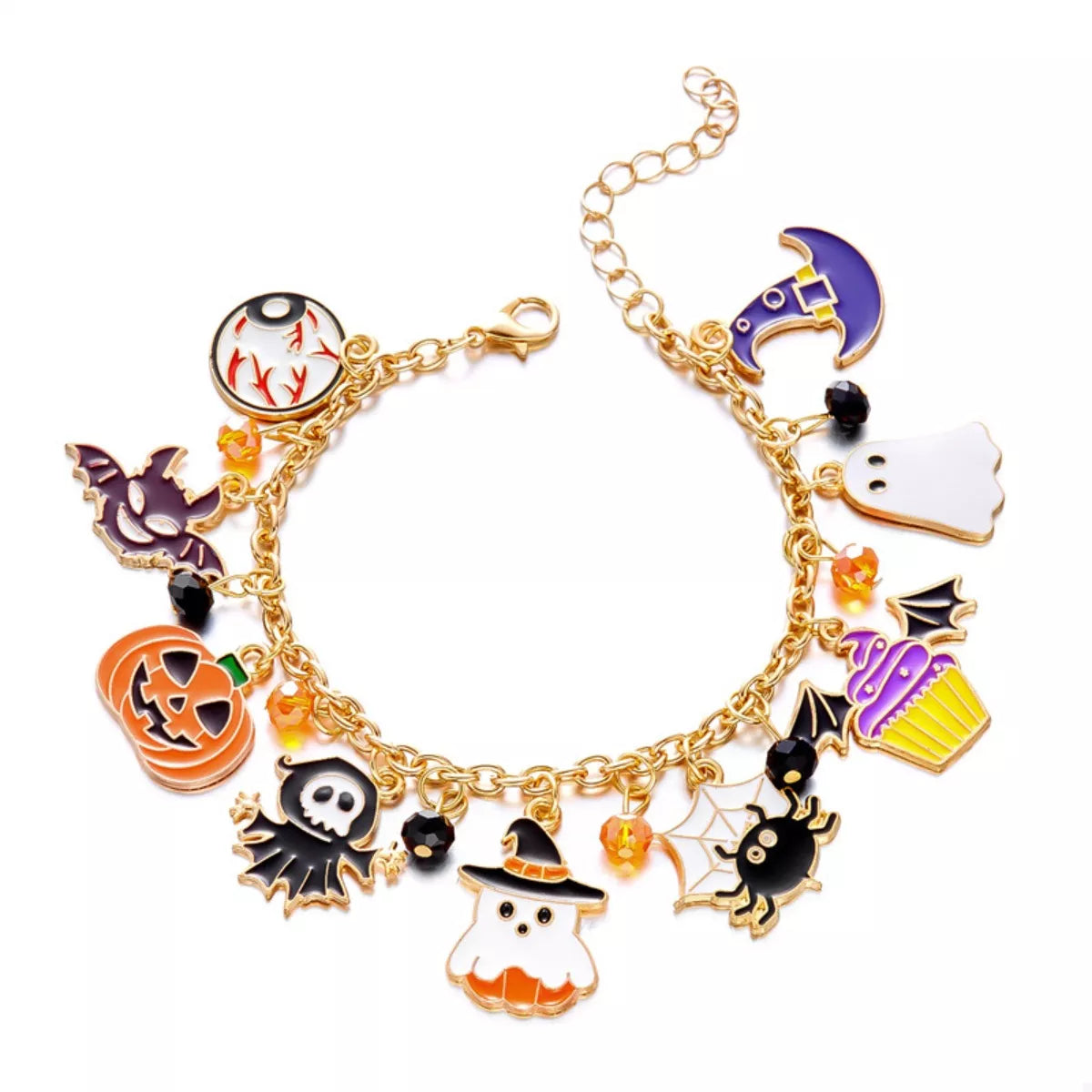 Fashorio 18K Gold-Plated Halloween Charm Bracelet