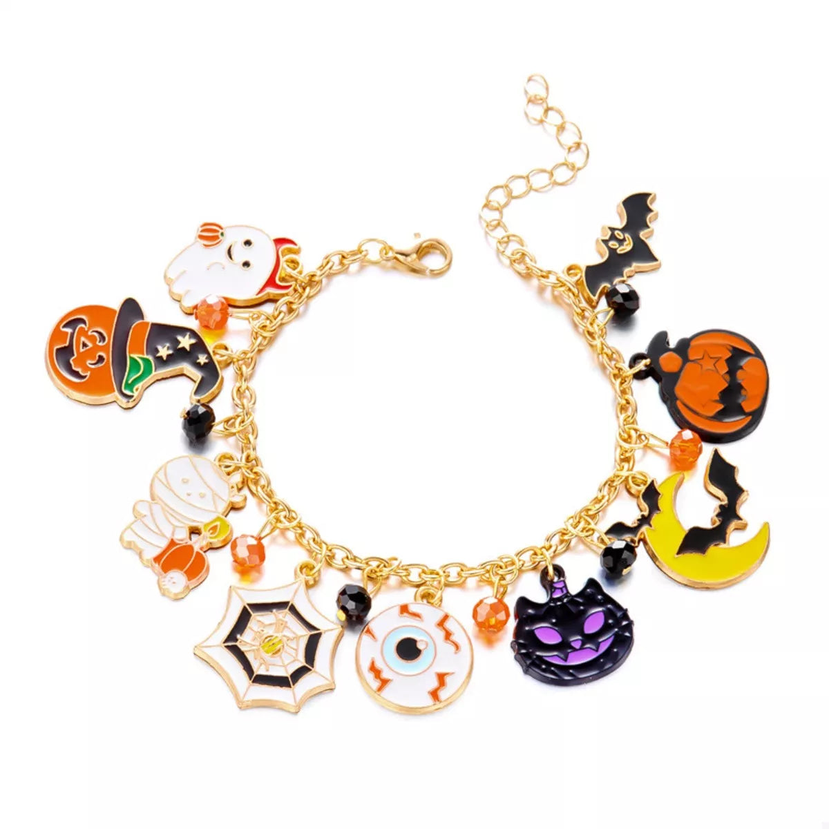 Fashorio 18K Gold-Plated Halloween Charm Bracelet