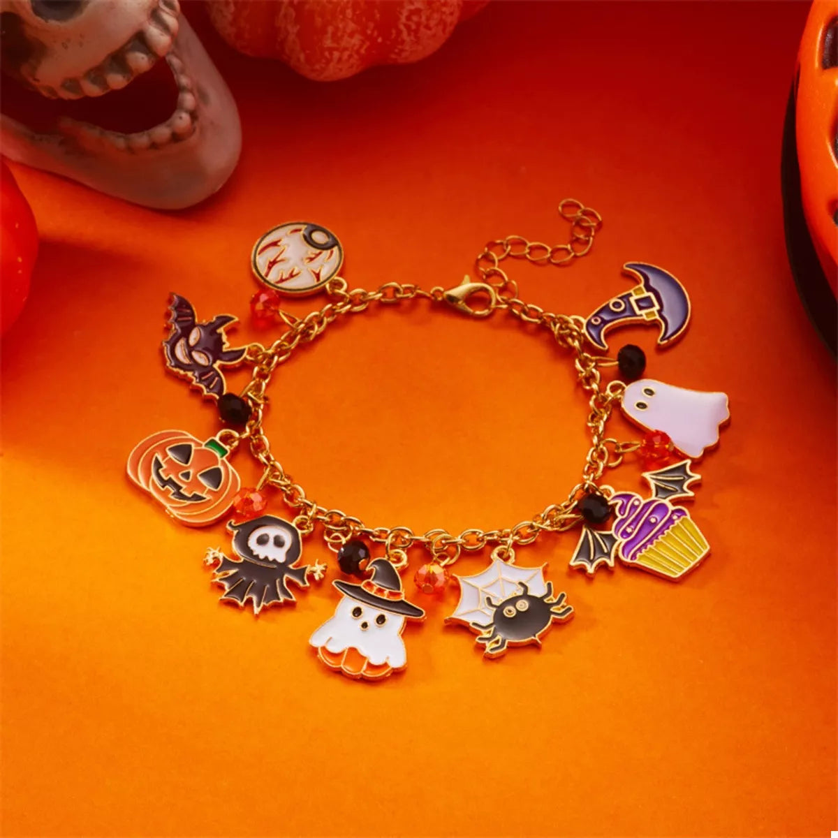 Fashorio 18K Gold-Plated Halloween Charm Bracelet