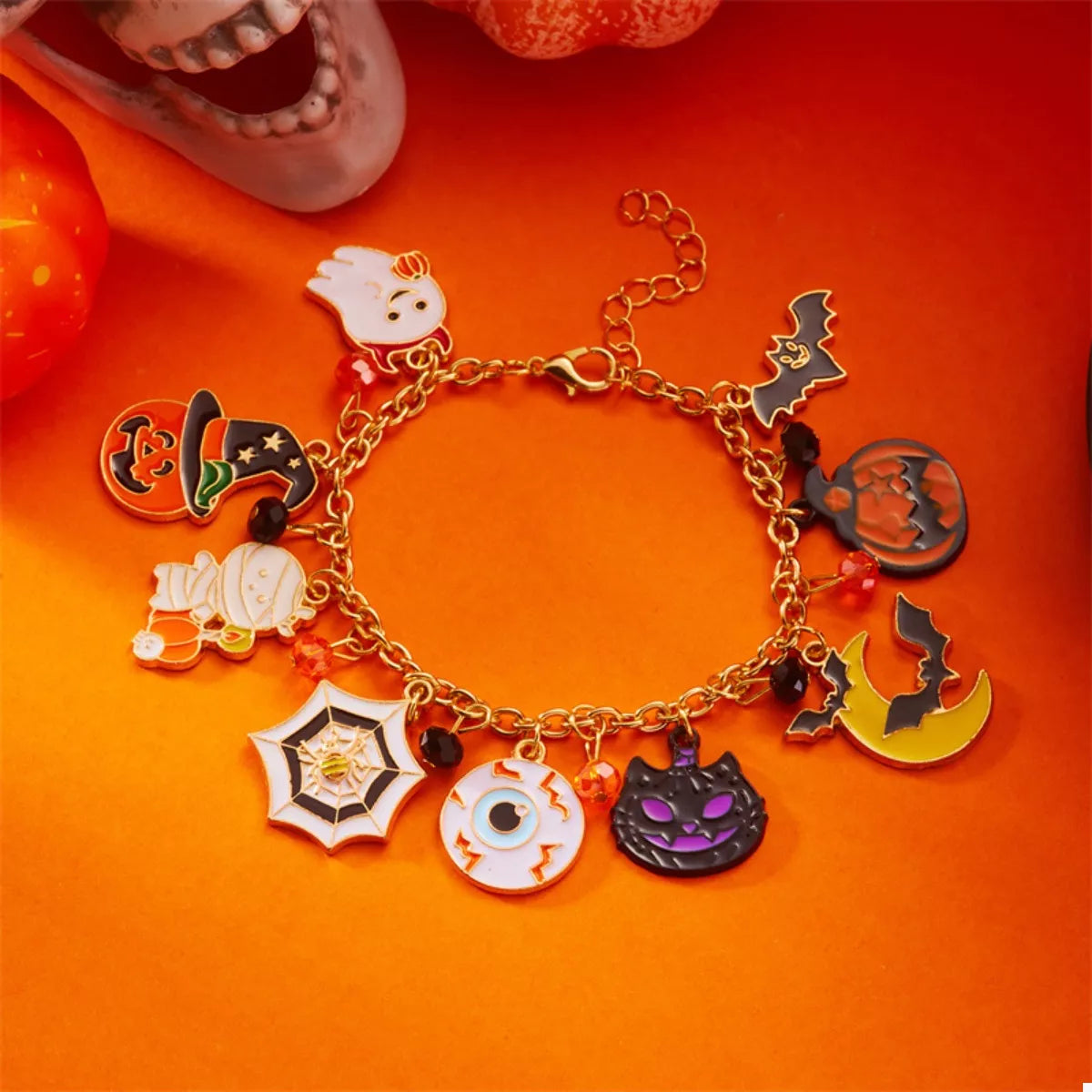Fashorio 18K Gold-Plated Halloween Charm Bracelet