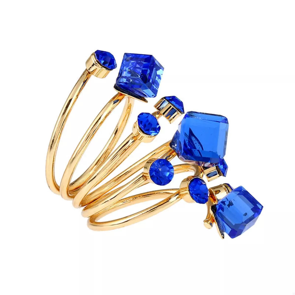 Fashorio 18K Gold-Plated Multi-Layered Ring