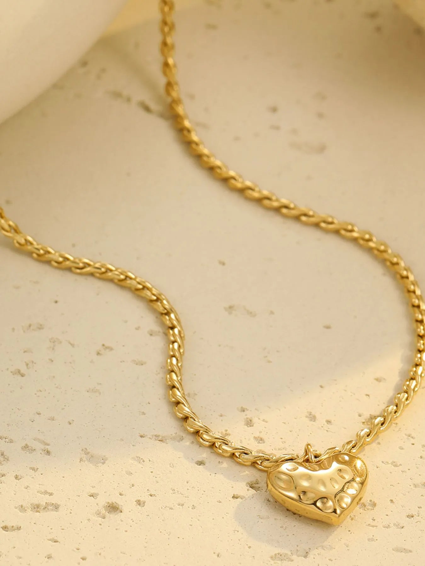 Fashorio 18K Gold-Plated Stainless Steel Heart Pendant Necklace