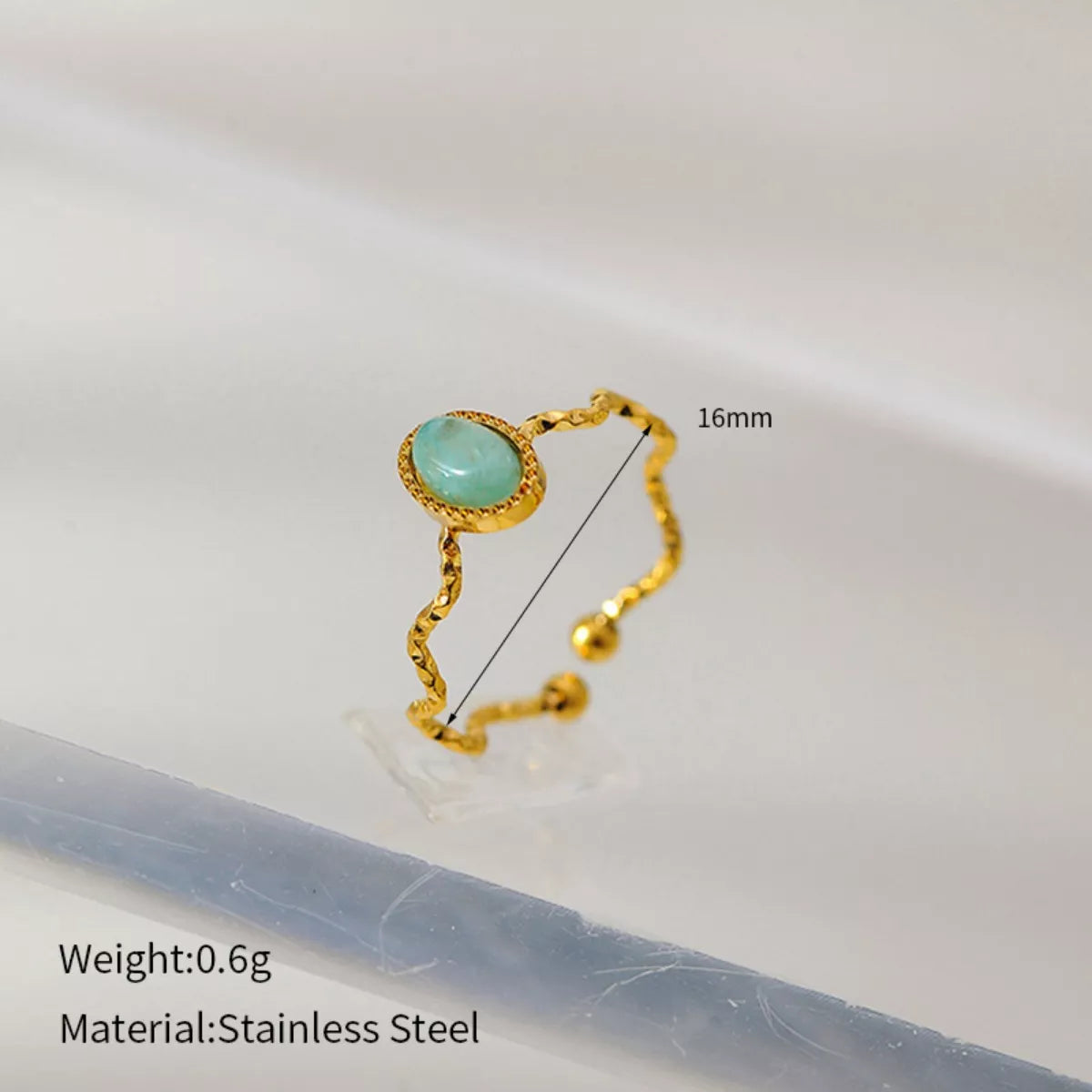 Fashorio 18K Gold-Plated Wave Open Ring