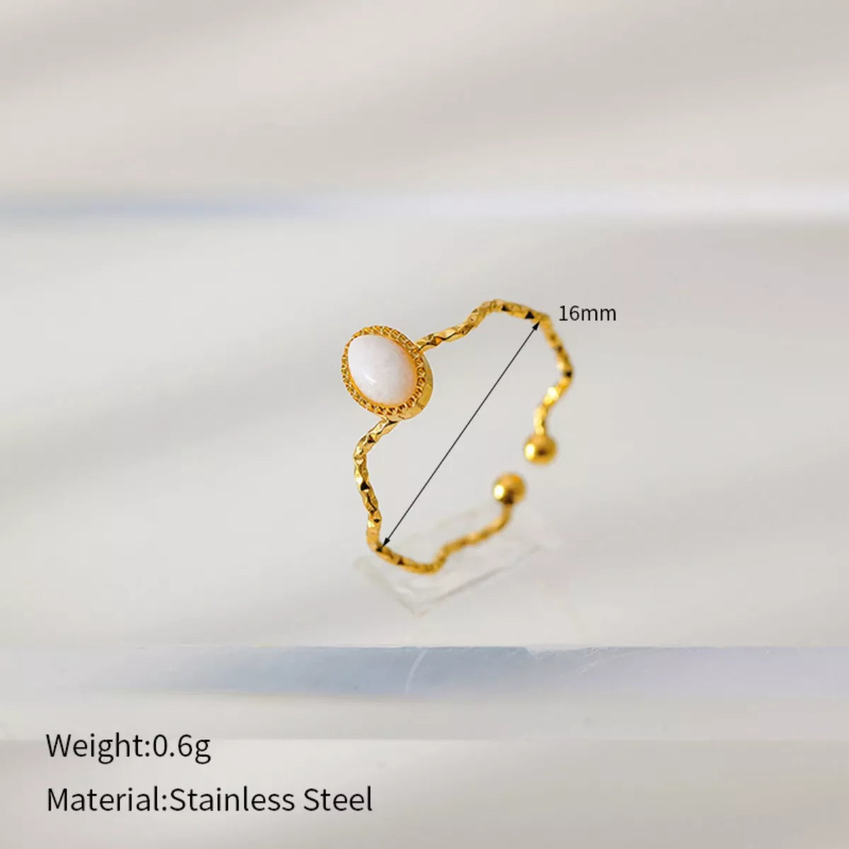 Fashorio 18K Gold-Plated Wave Open Ring