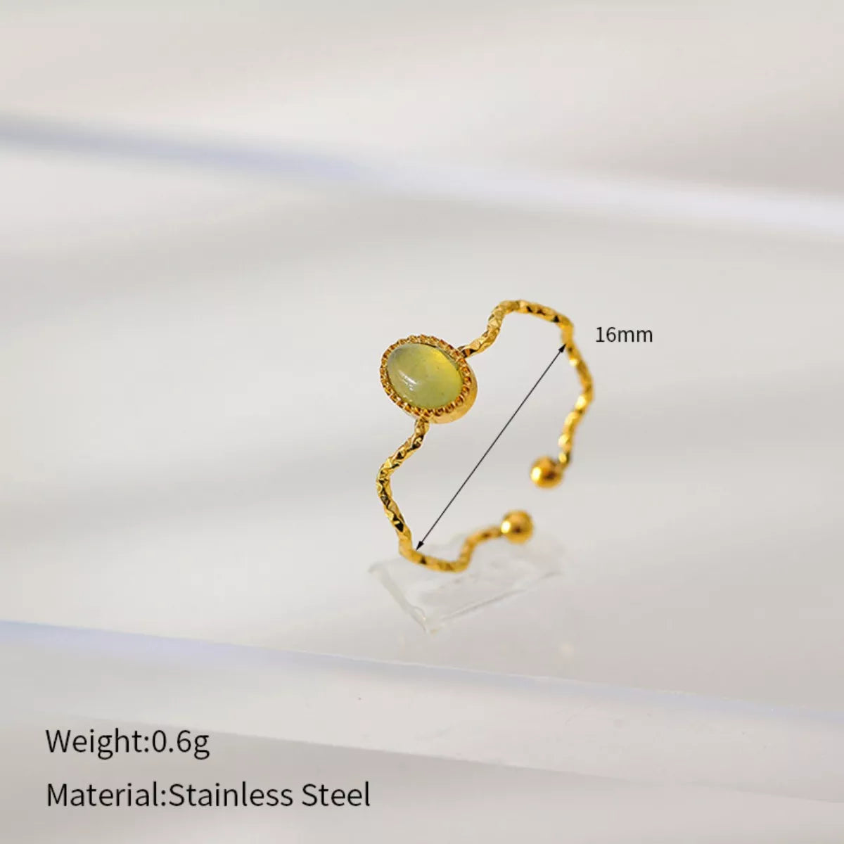 Fashorio 18K Gold-Plated Wave Open Ring